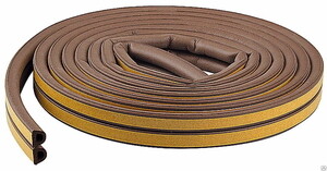 Уплотнитель самоклеящийся для заклейки окон коричневый P6 10 м