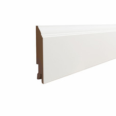 Плинтус МДФ напольный Лука белый 100х16х2700 мм под покраску