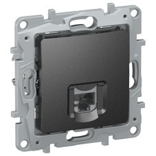 Розетка компьютерная IEK Etika встраиваемая антрацит RJ45 (6726411)