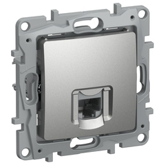 Розетка компьютерная IEK Etika встраиваемая алюминий RJ45 (6724411)