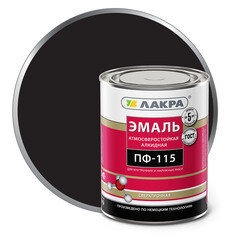 Эмаль алкидная Лакра ПФ-115 черная 0,9 кг