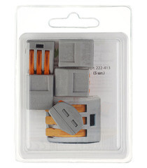 Клемма на 3 провода Wago 222-413 0,08-2,5 кв. мм с рычажками без пасты (5 шт.) - фото 2