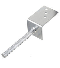 Изображение товара Опора колонны бруса L-образная оцинкованная d19 90х325х120х4 мм