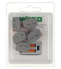 Клемма на 2 провода Wago 222-412 0,08-2,5 кв.мм с рычажками без пасты (5 шт.) (2550/222-412) - фото 5