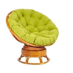 Кресло-качалка натуральный ротанг ТеtСhаir Papasan коньяк 1150х780х1040 мм с подушкой (13755)