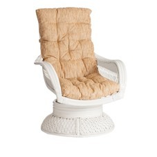 Кресло-качалка натуральный ротанг ТеtСhаir Andrea Relax Medium белое 740х820х1000 мм с подушкой (10172)
