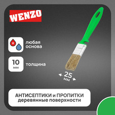 Кисть плоская смешанная щетина пластиковая ручка Wenzo Pro 25х10 мм для антисептиков