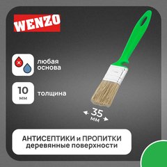 Кисть плоская смешанная щетина пластиковая ручка Wenzo Pro 35х10 мм для антисептиков