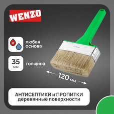 Кисть плоская смешанная щетина пластиковая ручка Wenzo Pro 120х35 мм для антисептиков
