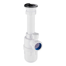 Сифон для мойки McAlpine 1 1/2х40 мм с выпуском d70 мм с выходом 40 мм с пробкой (MRSK13V)