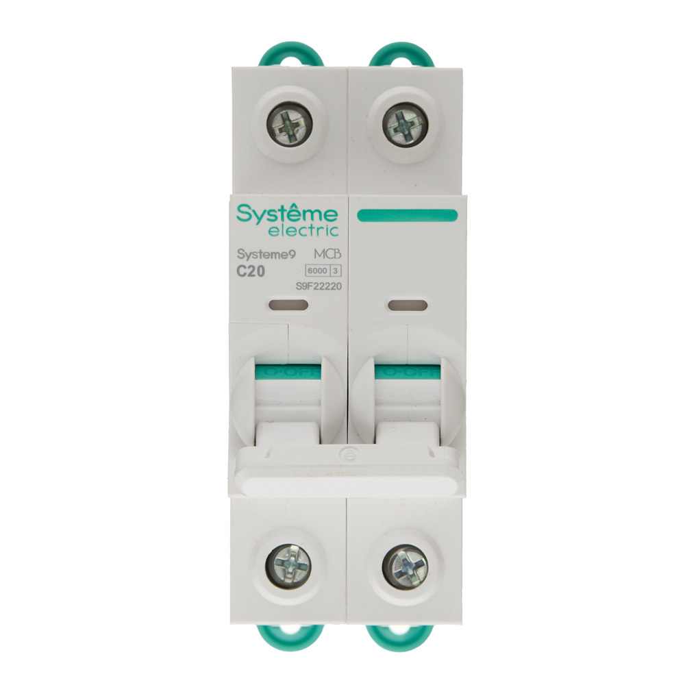 Автоматический выключатель модульный Systeme Electric Systeme9 2P 20А тип C 6 кА 400 В (S9F22220)
