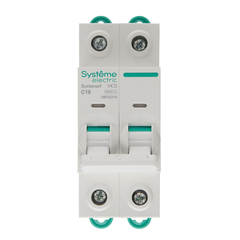 Автоматический выключатель модульный Systeme Electric Systeme9 2P 16А тип C 6 кА 400 В (S9F22216)