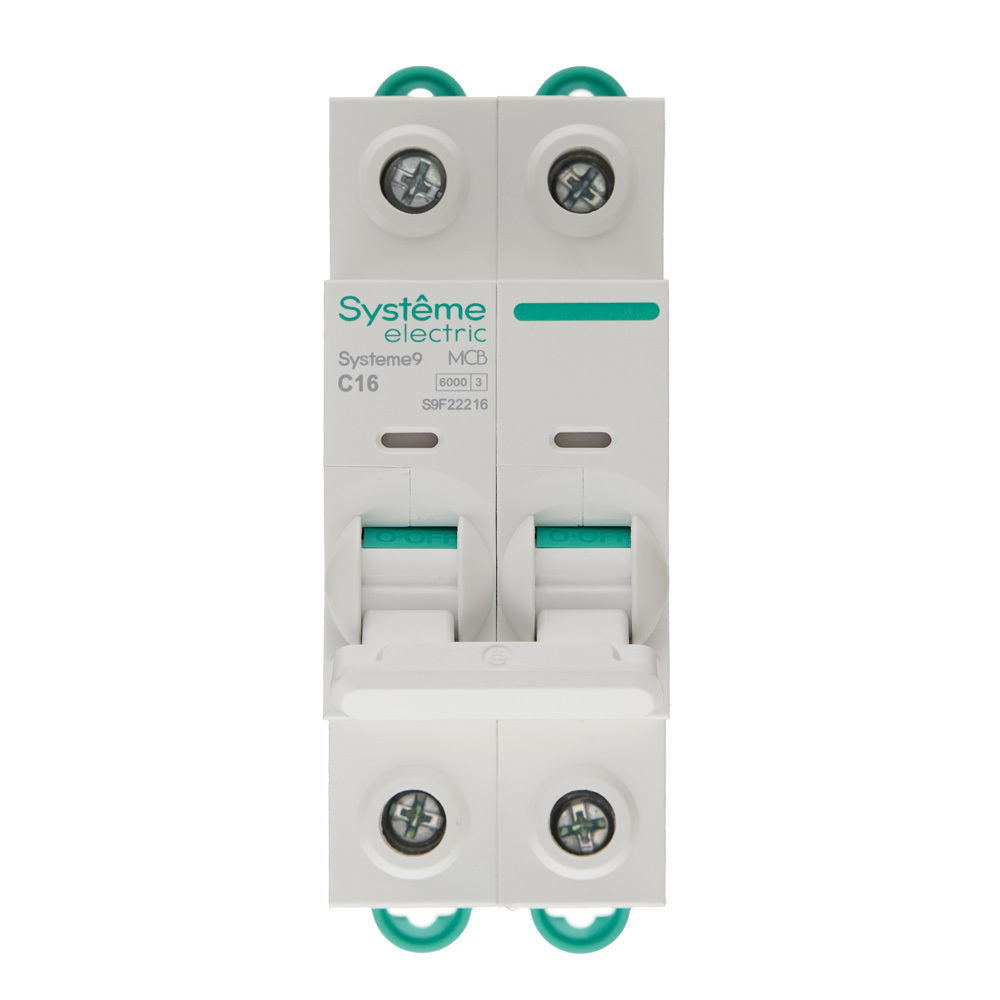 Автоматический выключатель модульный Systeme Electric Systeme9 2P 16А тип C 6 кА 400 В (S9F22216)