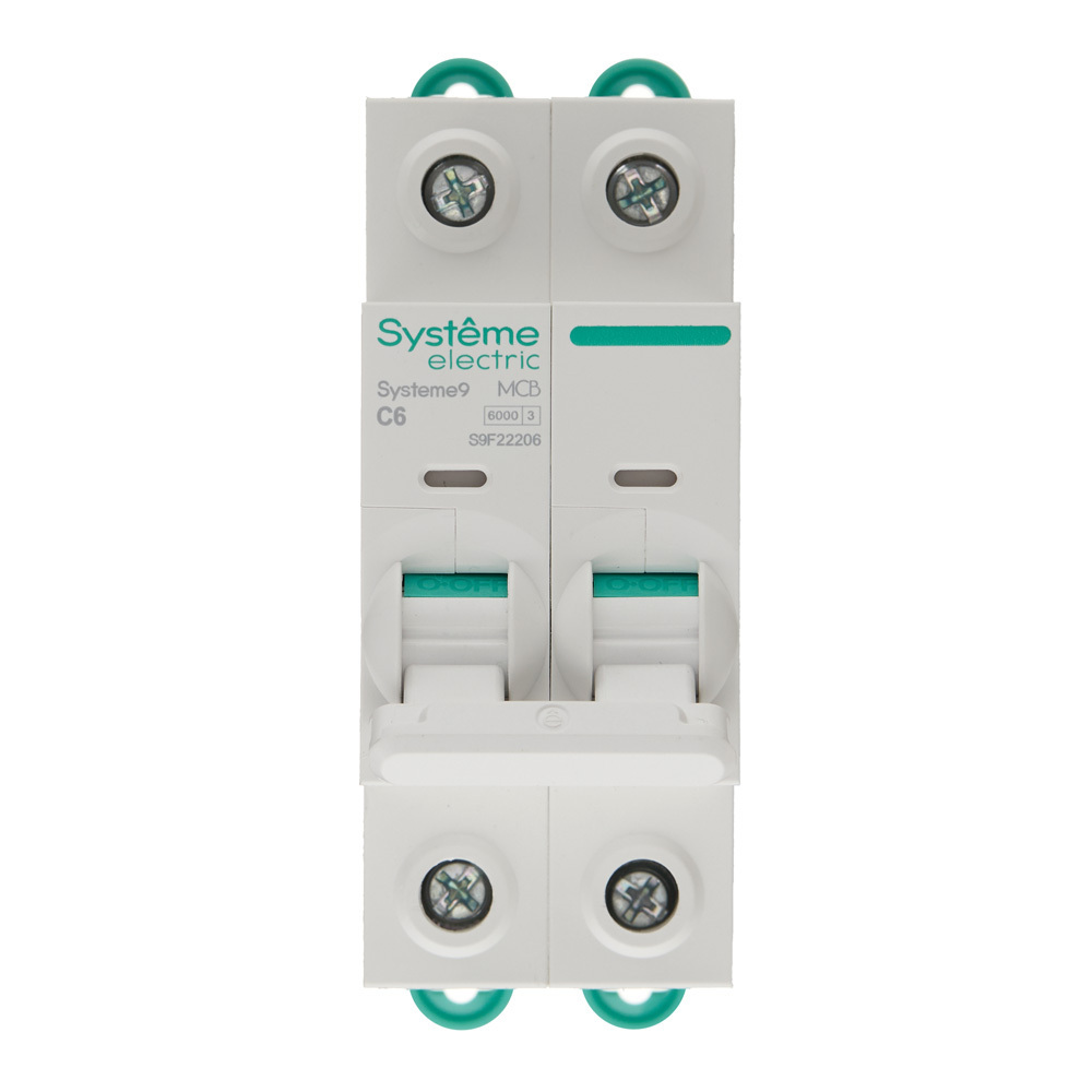 Автоматический выключатель модульный Systeme Electric Systeme9 2P 6А тип C 6 кА 400 В (S9F22206)