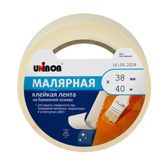 Лента малярная Unibob белая 38 мм 25 м (84727)