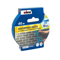 Лента малярная Unibob для имитации кирпичной кладки синяя 10 мм 40 м (93764)