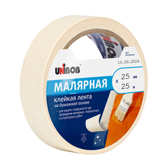 Лента малярная Unibob белая 25 мм 25 м (84725)