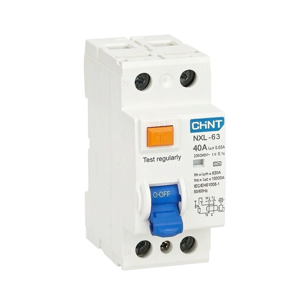 фото Узо chint nxl-63 ах (r) 40а 1p+n тип ac 30 ма 6 ка (399940)