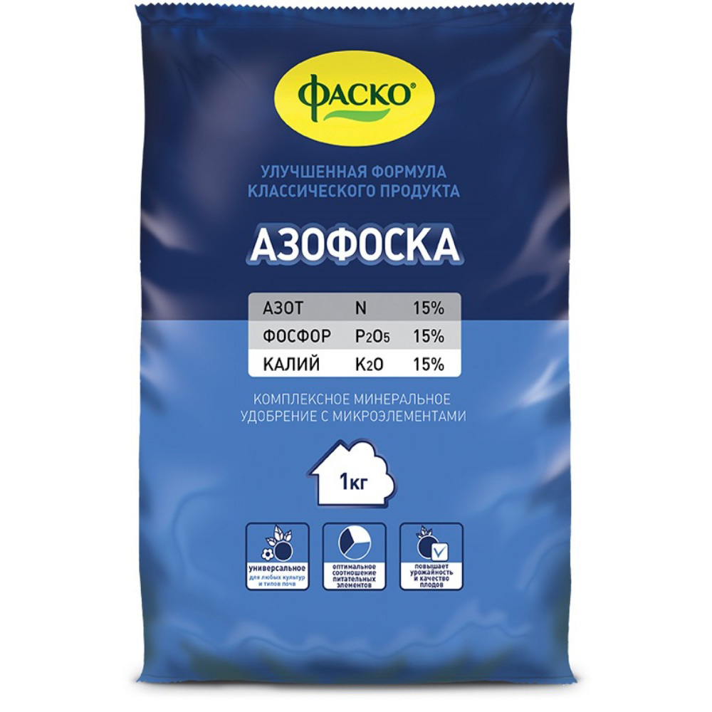 Удобрение минеральное сухое универсальное Азофоска Фаско 1 кг