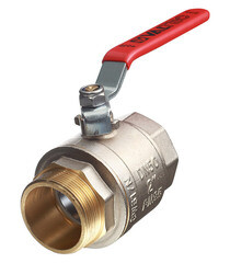 Изображение товара Кран шаровой латунный Valtec Base 2 ВР(г) х 2 НР(ш) ручка прямой (VT.215.N.09)