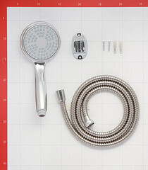 Лейка для душа Union d100 мм 1 режим со шлангом 1500 мм с держателем пластик хром (MW036) - фото 2