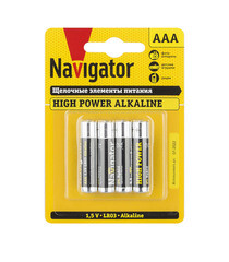 Батарейка Navigator AAA мизинчиковая LR03 1,5 В (4 шт.)