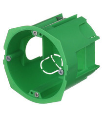 Подрозетник Hegel для гипсокартона d68х60 мм 6 вводов зеленый IP30 с металлическими лапками