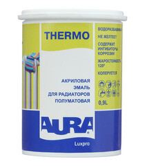 Эмаль для радиаторов Aura Luxpro Thermo база А белая полуматовая акриловая 0,9 л