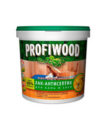Лак антисептик Profiwood для бань и саун акриловый бесцветный 0,9 кг