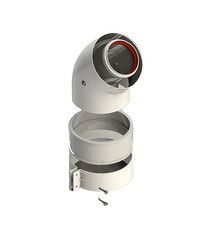 Отвод коаксиальный Stout d60/100 мм 45° комплект