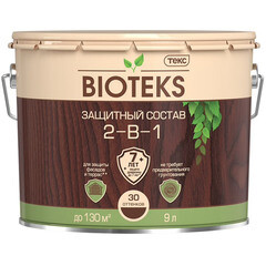 Антисептик Текс Bioteks 2-в-1 декоративный для дерева орех 9 л