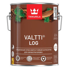 Антисептик Tikkurila Valtti Log декоративный для дерева бесцветный основа ЕС 2,7 л