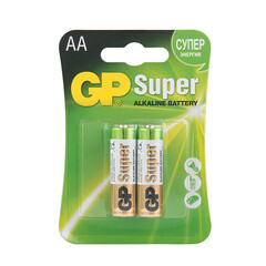 Батарейка GP Batteries Super АА пальчиковая LR6 1,5 В (2 шт.)