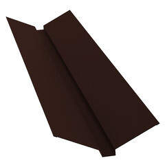 Ендова внешняя для металлочерепицы 115х30х115 мм 2 м коричневая RAL 8017 rooftop matte